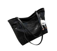 Maigridy Borsa da lavoro moderna oversize in PU per le donne borsa a tracolla per laptop e design rimovibile borsa a tracolla pied de poule alla moda, Ciondolo nero, Taglia unica