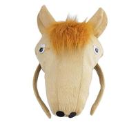 Maigridy Cerchietto per capelli con testa di cavallo farcito con coda papillon Set per studentessa per scattare foto Fasce per capelli Carnevale Cerchio per capelli Guanto Orecchie Cosplay Orecchie