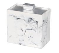 Maigridy Dispenser per stuzzicadenti con motivo in marmo e supporto per tampone di cotone per zona pranzo commerciale Soluzione da tavolo antipolvere Contenitore per stuzzicadenti coperto igienico per
