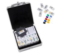 Maigridy Domino impilabile colorato con scatola portaoggetti, portatile, set da gioco per interni ed esterni, giochi di gruppo interattivamente