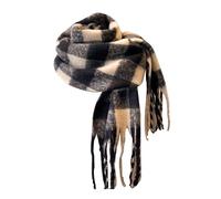 Maigridy Sciarpa calda ispessita Buone Sciarpe Lussuoso Lattice Fazzoletto da collo per uomini e donne con nappe Dettaglio Autunno Inverno Accessorio, Nero e bianco, Taglia unica