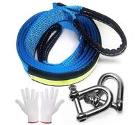 MAIKEHIGH Cinghia di Traino Auto 5M 8T, Kit Funi di Traino Recupero Fuoristrada Universale con 2 Guanti Anti-prova, Striscia Riflettente