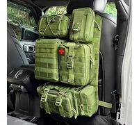 MAIKER - Organizer tattico per sedile posteriore dell'auto, con 5 tasche Molle staccabili, universale, adatto per la maggior parte dei veicoli (verde militare)