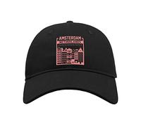 Maikomanija Amsterdam Olanda Capitale Cotone Visiera Curva Berretto Da Baseball Cappello Papà Unisex Sport Comodo Top, Nero , Etichettalia unica