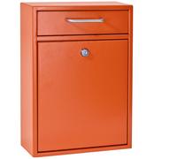 Mail Boss 7425 High Security Steel Locking Wall Mounted Mailbox Office Drop Comment Letter Deposit Box Orange