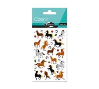 Maildor Un Sachet de gommettes 3D Cooky 1 Planche 7,5x12cm, Chevaux (18 Stickers) Gommette, Cavalli
