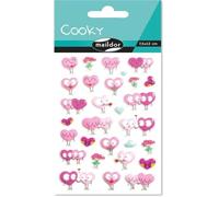 Maildor CY105C - una bustina di adesivi 3D "3D Cooky" 1 foglio 7,5x12cm, cuori (29 adesivi)