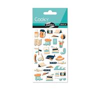 Maildor CY138Cpack - GOMMETTES 3D Cooky, set di 10 fogli, 12 x 8 cm, 300 adesivi, viaggi nel mondo