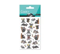 Maildor CY143Cpack - ADESIVI 3D Cooky - confezione da 10 fogli 12x8 cm - 200 adesivi - koala
