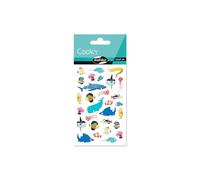 Maildor CY152Cpack - GOMMETTES 3D Cooky - LOT DE 10 planches 12x8 cm - 290 stickers - ANIMAUX MARINS