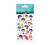 Maildor CY157Cpack - Un sacchetto di gommette Cooky, contiene 1 foglio di gommette, motivo manga, 7,5 x 12 cm, confezione da 10