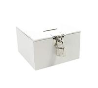 Maildor GB022O - Una Scatola del Tesoro Gamma Bianca, con lucchetti e 2 Chiavi,in Cartone Laminato (Carta Clairefontaine) 10,5x10,5x6 cm