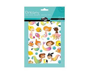 Maildor Maildor-Un Sachet de Dreamy 6 planches 14,8x21cm, Sirènes (159 gommettes) Adesivi, Colore Sirene, zzzz-s, AE204C