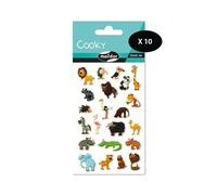 Maildor MY MANDARINE 560389Cpack - GOMMETTES 3D Cooky - Set di 10 fogli, 12 x 8 cm, 220 adesivi, motivo: SAVANE