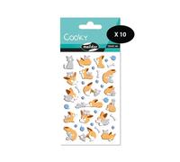Maildor MY MANDARINE CY014Opack - GOMMETTES 3D Cooky - Set di 10 fogli, 12 x 8 cm, 150 adesivi, piccoli cani