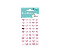 Maildor MY MANDARINE CY057Opack - GOMMETTES 3D Cooky, set di 10 fogli, 12 x 8 cm, 450 adesivi, motivo: cuori emozionanti