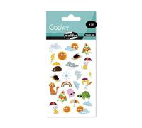 Maildor MY MANDARINE CY156Cpack - GOMMETTES 3D Cooky - Set di 10 fogli, 12 x 8 cm, 250 adesivi, METEO