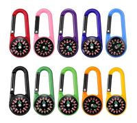 Mailfull 10 pezzi bussola per bambini con moschettone, mini bussola colorata portachiavi per attività all'aperto, campeggio, navigazione, orienteering e sopravvivenza
