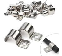 Mailfull 30 Pezzi Clip per Cavi Fermacavo Unico Foro Ø 8 mm Fermacavi Muro Inossidabile Ferma Cavi Elettrici per Pesanti Fili Rete Installazioni di Recinzioni