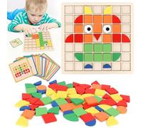 Mailfull Tangram Bambini 120pcs Gioco di Mosaico Puzzle con 20 Carte Giocattoli Educativi Montessori Regali per Ragazzi e Ragazze