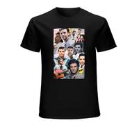 MAILI Zemiof Oscar Isaac Basic Short Sleeve Shirts for Mens, Casual Custom Short Sleeve Cotton T Shirt Black S