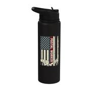 MailMan PostMan Post Office Worker Patriotic Postal Worker Stainless Steel Insulated Water Bottle