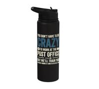 Mailwoman Postwoman Postman Work At Post Office Crazy Stainless Steel Insulated Water Bottle