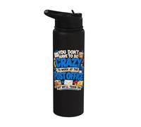 Mailwoman Postwoman Postman Work At Post Office Crazy Stainless Steel Insulated Water Bottle