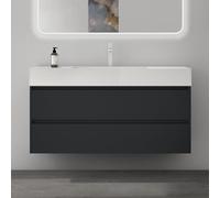 maimai Mobile Bagno Sospeso 120x48x63cm, Mobile da Bagno con Cassetto Soft-Close Include Lavabo Bianco 120cm, Antracite Opaco
