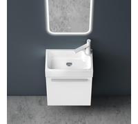 maimai Mobile Bagno Sospeso46x26x63cm, Mobile da Bagno con Cassetto Include Lavabo, Bianco opaco, Seria Pisa F074