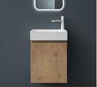 maimai Mobile Bagno Sospeso46x26x63cm, Mobile da Bagno con Cassetto Include Lavabo, Marrone chiaro, Seria Pisa02