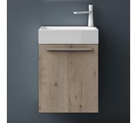 maimai Mobile Bagno Sospeso46x26x63cm, Mobile da Bagno con Cassetto Include Lavabo, Rovere Chiaro, Seria Pisa F161
