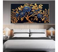 MAIMANG Elegante dipinto su tela con albero dei soldi dorato e fiore, One Piece, poster e stampe, decorazione per soggiorno, 70x140 cm, senza cornice