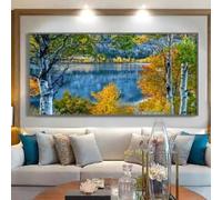 MAIMANG Poster famosi, poster su tela, decorazioni per la casa, alberi, laghi, paesaggi naturali, dipinti murali nordici, decorazioni artistiche da parete (20x40 cm/cornice interna)