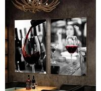 MAIMANG Versare vino rosso nel bicchiere, poster su tela, stampa su tela di whisky, dipinto murale nero e rosso, opera d'arte, decorazione da bar, 50x70 cm, 2 cornici