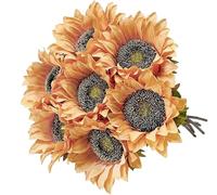 Maimeili 7 Pezzi Vero Touch Girasoli Artificiali per Tutti I Festival Bouquet Sposa della Sposa della Sposa Benedizione Decorazione per Feste Esterne Giardino