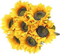 Maimeili 7 Pezzi Vero Touch Girasoli Artificiali per Tutti I Festival Bouquet Sposa della Sposa della Sposa Benedizione Decorazione per Feste Esterne Giardino