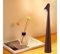 Maimeili Lampada da Tavolo LED Touch Metallo Ricaricabile a Batteria Portatile Regolabile in Luminosità Design Semplice per Ristorante Cena da Coppia Camera da Letto Bar KTV Picnic all'Aperto