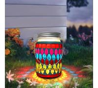 Maimeili Lanterna Sospesa Solare a Mosaico Impermeabile per Esterni - Luce Notturna in Vetro per Giardino, Patio, Cortile, Lampada da Tavolo, Decorazione per Feste e Vacanze