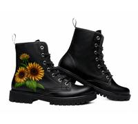 Maimeili Stivaletti Donna Stampati - Motivi Fiori, Farfalle, Teschi, Angeli, Streghe, Funghi e Quadri - Piattaforma Floreale con Lacci in Pelle - Per Look Casual, Feste, Halloween e Natale