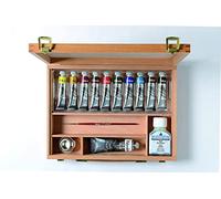 Maimeri Cassetta in Faggio Con 10 Tubi da 20ml Assortiti 1 Tubo Bianco 60ml Colori Acrilici Linea Polycolor e Accessori