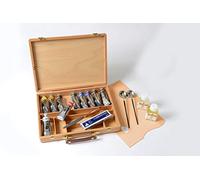 MAIMERI Cassetta Studio in Faggio Colori a Olio Linea Classico con 10 Tubi da 60ml Assortiti e Accessori