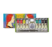 Maimeri Scatola Cartone Con 8 Tubi da 20ml Colori a Tempera Extrafini E Accessori