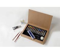 Maimeri Scatola in Cartone Con 12 Tubi da 20ml 1 Tubo Bianco da 60ml Colori Acrilici Linea Polycolor e Accessori