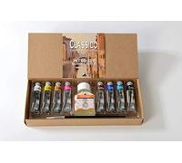Maimeri Set in Cartone con 8 tubi da 20ml Colori a Olio Linea Classico e Accessori