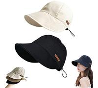Maimiao Cappello con Protezione UV Senza Trucco,Cappello con Visiera per Donne,Cappelli solari Estivi UPF50+ per Donne (A-2pcs)
