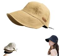 Maimiao Cappello con Protezione UV Senza Trucco,Cappello con Visiera per Donne,Cappelli solari Estivi UPF50+ per Donne (Khaki)