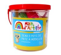 MAIN D'ARTISTE - Set di 5 barattoli di pasta modellabile e 12 accessori - Hobby creativo - 030819 - Multicolore - Per bambini - Modellazione - Creatività - Attività manuali - A partire dai 2 anni