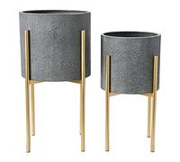 Main + Mesa Fioriera, Metallo, Grigio/Oro