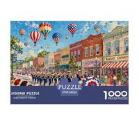 Main Street della piccola città americana Puzzle in Legno Impermeabile DIY Puzzles Da 1000 Pezzi Per Adulti Colorati Per Decorazioni Domestiche